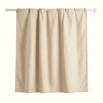 Cliff Brook Shower Curtain Hanging Flat From A Plain Rod - Beige (synthetic illustration; no displayed measurements)