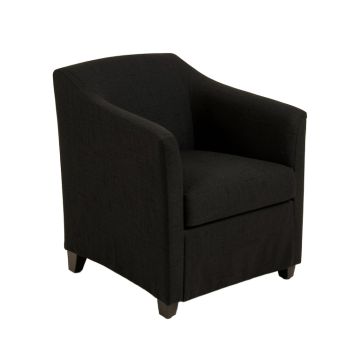 Guse Linen Side Chair In Black