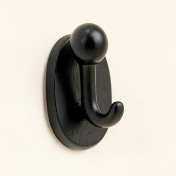 Hazel Arc Wall-Mounted Robe Hook - Black (synthetic illustration; no displayed measurements)