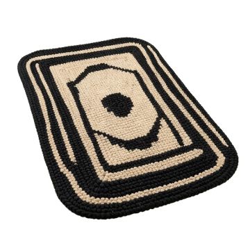 Confidence Hand Knotted Wool Black/Beige Area Rug