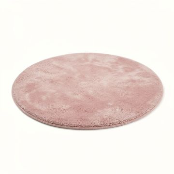 Round Datavion Shag Pink Area Rug (synthetic illustration; no displayed measurements)