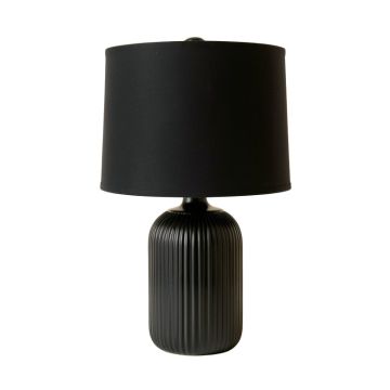 Cove Bluff Table Lamp With A Plain Fabric Shade - Black