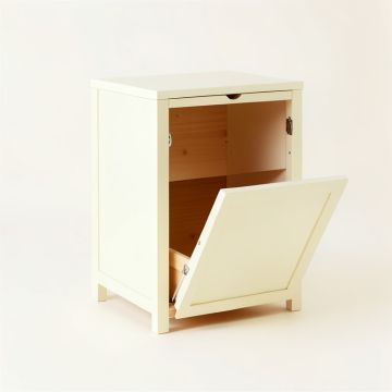 Reed Bridge Freestanding Pull-Out Hamper Cabinet - Ivory (synthetic illustration; no displayed measurements)