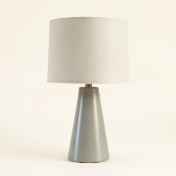 Oak Dale Table Lamp With A Plain Fabric Shade - Gray (synthetic illustration; no displayed measurements)