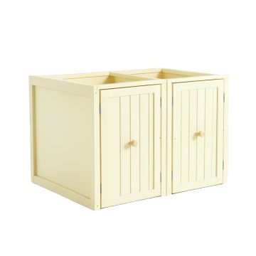 Willow Branch Empty Furniture-Style Litter Enclosure - Ivory