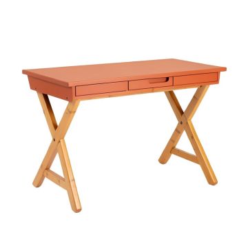 Ash Crest Writing Desk - Terracotta