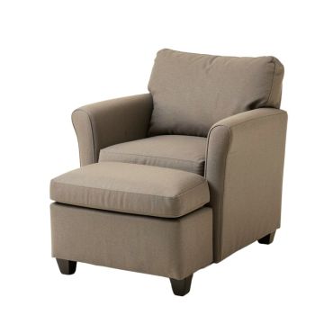 Kase 33.5 '' Wide Cotton Armchair And Ottoman