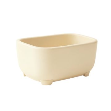 Cliff Crossing Empty Railing Planter With Integral Brackets - Ivory