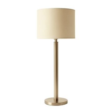 Dawn Bend Floor Lamp With A Plain Fabric Shade - Beige (synthetic illustration; no displayed measurements)