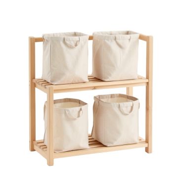 Oak Brook Laundry Sorting Station With Plain Removable Bags - Beige