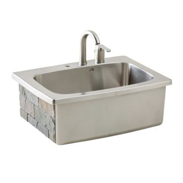 Kohler Tailor Medium Single Basin Stainless Steel Sink With Carved Stone Insert