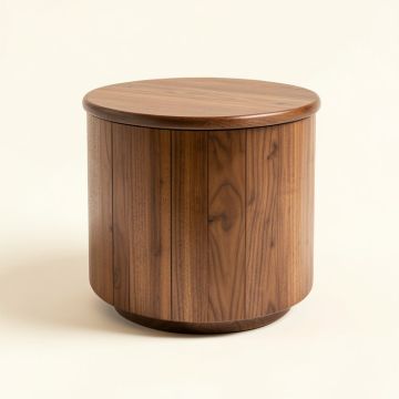 Harrow Solid Wood Drum End Table (synthetic illustration; no displayed measurements)