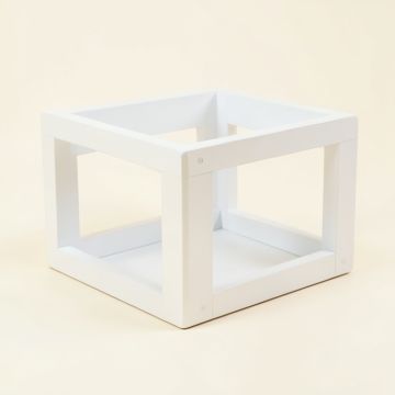 Slate Bridge Empty Furniture-Style Pet Crate - White (synthetic illustration; no displayed measurements)