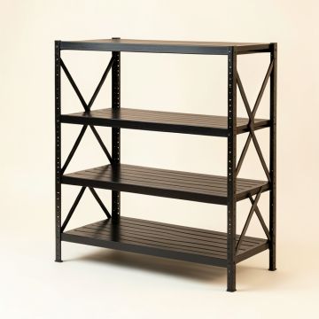 Juniper Crest Empty Seed-Starting Shelving Unit Without Lights - Black (synthetic illustration; no displayed measurements)