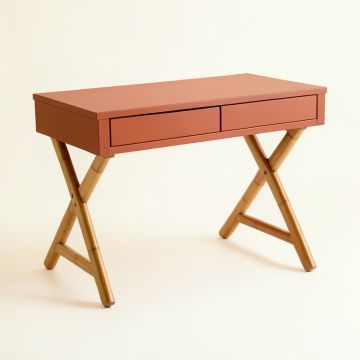 Elm Field Writing Desk - Terracotta (synthetic illustration; no displayed measurements)