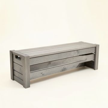 Maple Arc Narrow Outdoor Storage Bench - Gray (synthetic illustration; no displayed measurements)