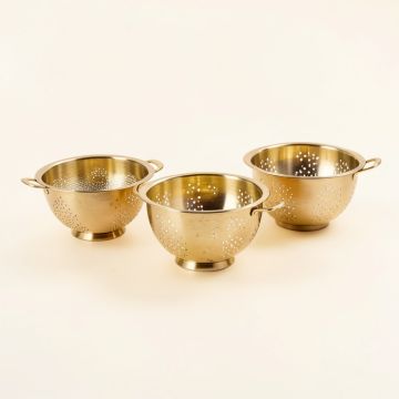 Brayden Studio Shultz 3 Piece Stainless Steel Food Strainer Set (synthetic illustration; no displayed measurements)
