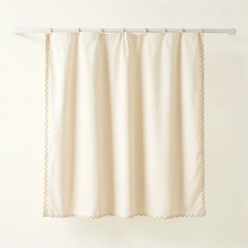 Cliff Dale Shower Curtain Hanging Flat From A Plain Rod - Cream (synthetic illustration; no displayed measurements)