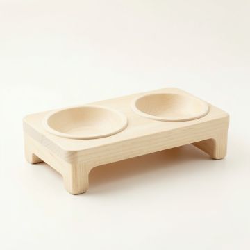 Elm Bluff Pet Feeding Stand With Two Plain Empty Bowls - Ivory (synthetic illustration; no displayed measurements)
