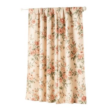 Clifton Hall 100 % Cotton Floral Room Darkening Rod Pocket Single Curtain Panel