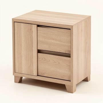 Plaskitt 2 - Drawer Nightstand In Light Brown (synthetic illustration; no displayed measurements)