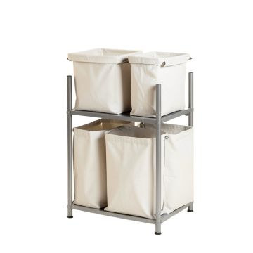 Hill Dale Laundry Sorting Station With Plain Removable Bags - Gray