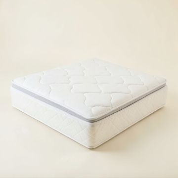 White Noise 15 '' Plush Pillow Top Mattress And Box Spring Set (synthetic illustration; no displayed measurements)
