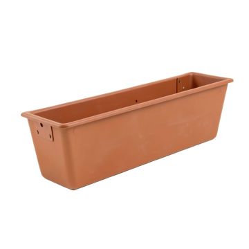 Aspen Crest Empty Railing Planter With Integral Brackets - Terracotta
