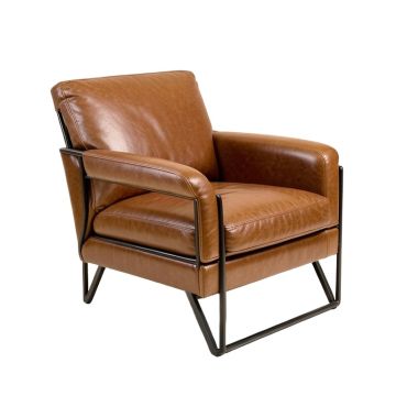 Letcher 33 '' Wide Top Grain Leather Armchair (synthetic illustration; no displayed measurements)