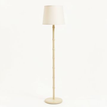 Cove Crest Floor Lamp With A Plain Fabric Shade - Cream (synthetic illustration; no displayed measurements)