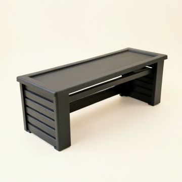 Shore Arc Narrow Outdoor Storage Bench - Black (synthetic illustration; no displayed measurements)