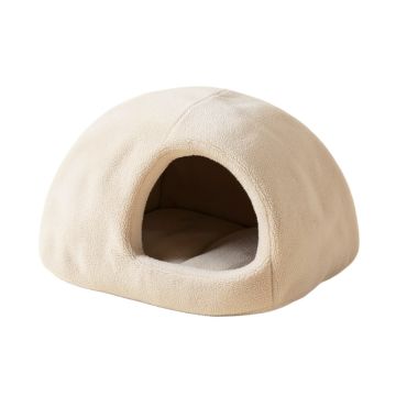 Happy Camper Novelty Hut Lamb Wheat - Cat Hut - Covered Dog Bed