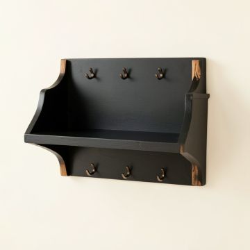 Pine Brook Wall-Mounted Entryway Organizer Shelf - Black (synthetic illustration; no displayed measurements)