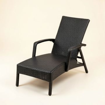 Linden Branch Outdoor Lounge Chair - Black (synthetic illustration; no displayed measurements)