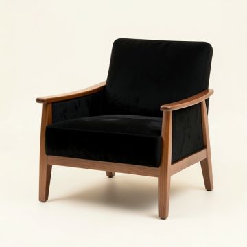 Flint Branch Upholstered Armchair - Black (synthetic illustration; no displayed measurements)