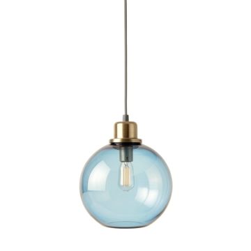 Bay Dell Pendant Light Suspended From One Plain Cable - Blue