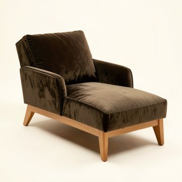 Rosemead Velvet Chaise Lounge (synthetic illustration; no displayed measurements)