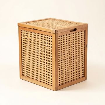 Storage Hamper Lattice Standard Solid Teak Deck Box (synthetic illustration; no displayed measurements)
