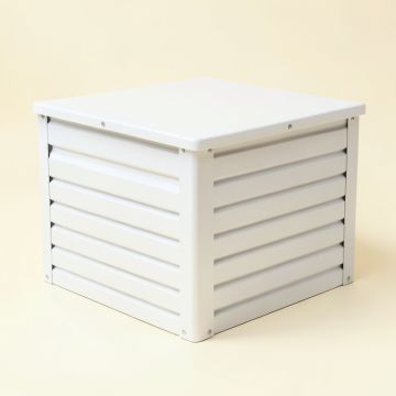 Shore Arc Closed Outdoor Storage Box - White (synthetic illustration; no displayed measurements)