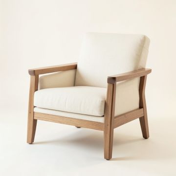Slate Dale Upholstered Armchair - Cream (synthetic illustration; no displayed measurements)