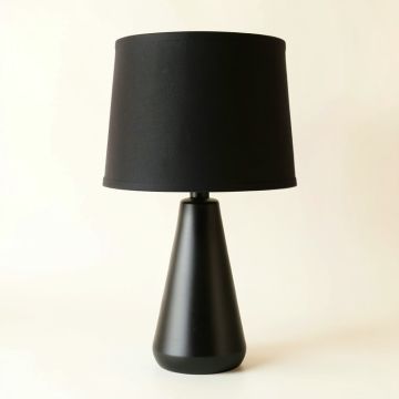 Alder Arc Table Lamp With A Plain Fabric Shade (synthetic illustration; no displayed measurements)