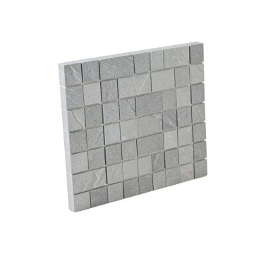 Random Sized Wood Mosaic Tile In Gray