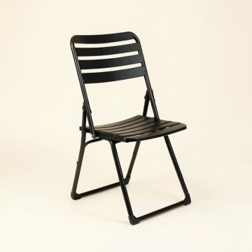 Aspen Crest Folding Outdoor Chair - Black (synthetic illustration; no displayed measurements)