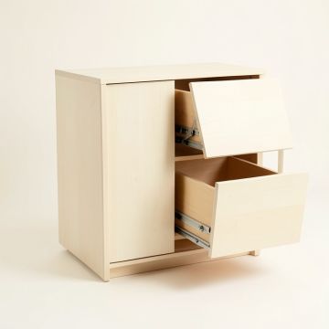 Hill Branch Freestanding Pull-Out Hamper Cabinet - Ivory (synthetic illustration; no displayed measurements)