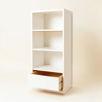 Cove Crest Narrow Cubby Tower - White (synthetic illustration; no displayed measurements)