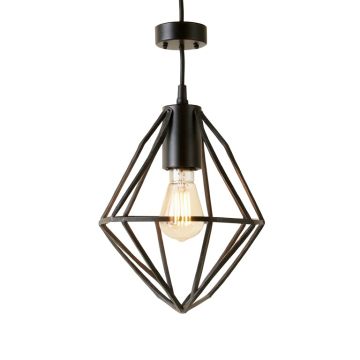 Maeve 1 - Light Unique / Statement Geometric Pendant With Wrought Iron Accents