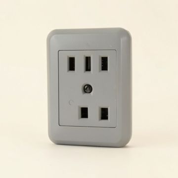 Huntkey Wall Mount Outlet With 3 2.1 Amp Usb Ports And Outlets , Gray ( 4 Pack ) (synthetic illustration; no displayed measurements)