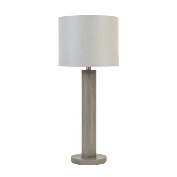 Lake Bend Floor Lamp With A Plain Fabric Shade - Gray