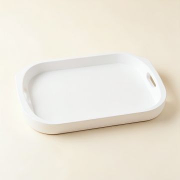 Reed Branch Serving Tray - White (synthetic illustration; no displayed measurements)