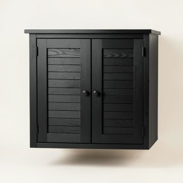 River Bridge Wall-Mounted Laundry Cabinet - Black (synthetic illustration; no displayed measurements)